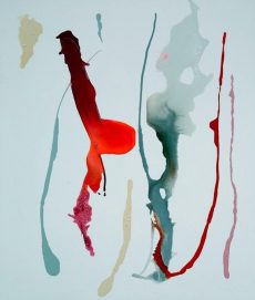 Toile abstraite dominante rouge